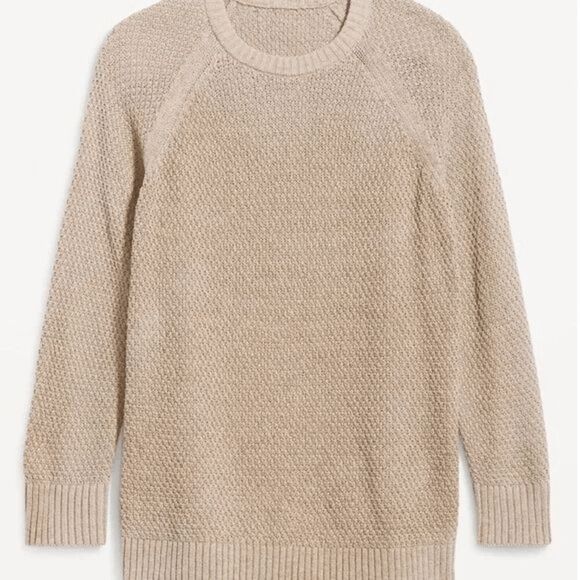 Old Navy Beige Taupe Natural Loose Textured Tunic Knit Sweater XS - Picture 11 of 11
